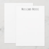 Carte De Correspondance Noir Blanc Élégant Simple Formel (Devant / Derrière)