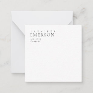 Carte De Correspondance Noir blanc minimaliste moderne simple