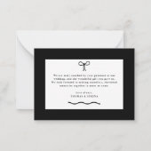 Carte De Correspondance Noir Blanc Monochrome Merci Mariage (Dos)