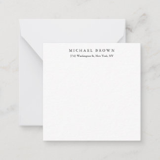 Carte De Correspondance Noir Blanc Unique Classique Élégant Plain