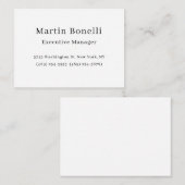 Carte De Correspondance Noir et blanc tendance minimal simple (Devant / Derrière)