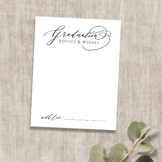 Carte De Correspondance Noir Moderne Calligraphie Conseils et souhaits des