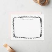 Carte De Correspondance Noir Painted Scallop Nom personnalisé (Devant/Arrière en situation)