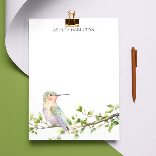 Carte De Correspondance Nom Aquarelle Colibri