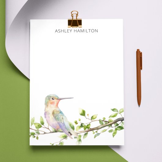Carte De Correspondance Nom Aquarelle Colibri
