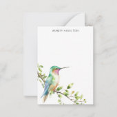 Carte De Correspondance Nom aquarelle colibri (Devant)