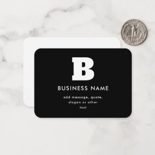 Carte De Correspondance Nom commercial modifiable et Slogan Noir & Blanc