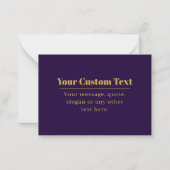 Carte De Correspondance Nom commercial ou salutation Dark Purple & Gold (Devant)