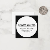 Carte De Correspondance Nom commercial & Slogan/autre texte | Noir et blan (Devant/Arrière en situation)