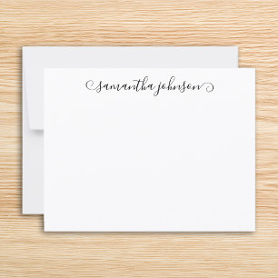 Carte De Correspondance Nom complet Black Cute Curl Signature