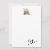 Carte De Correspondance Nom customisé du ver de livre (Devant)