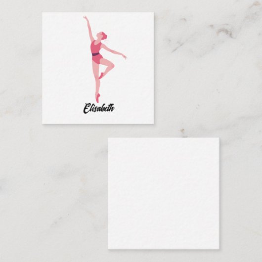 Carte De Correspondance Nom Danse ballerine personnalisation (Devant / Derrière)