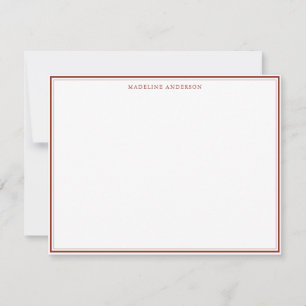 Carte De Correspondance Nom de bordure rouge classique épaisse et mince