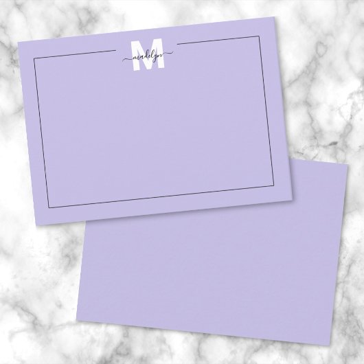 Carte De Correspondance Nom de calligraphie de script pourpre Monogramme