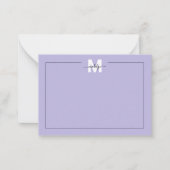 Carte De Correspondance Nom de calligraphie de script pourpre Monogramme (Devant)