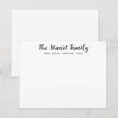 Carte De Correspondance Nom de famille classique Police manuscrite de scri (Devant / Derrière)