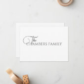 Carte De Correspondance Nom de famille élégant (Devant/Arrière en situation)