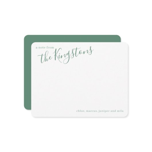 Carte De Correspondance Nom de famille Juniper Script (Devant/Arrière en situation)