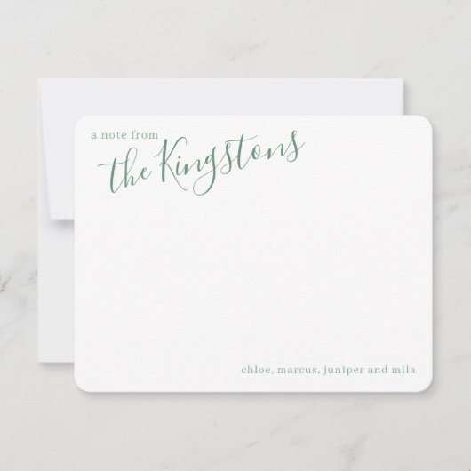 Carte De Correspondance Nom de famille Juniper Script (Devant)