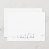 Carte De Correspondance Nom de famille Mariage Light Silver Grey Script (Devant / Derrière)