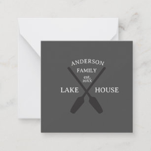 Carte De Correspondance Nom de famille personnalisé Lake House