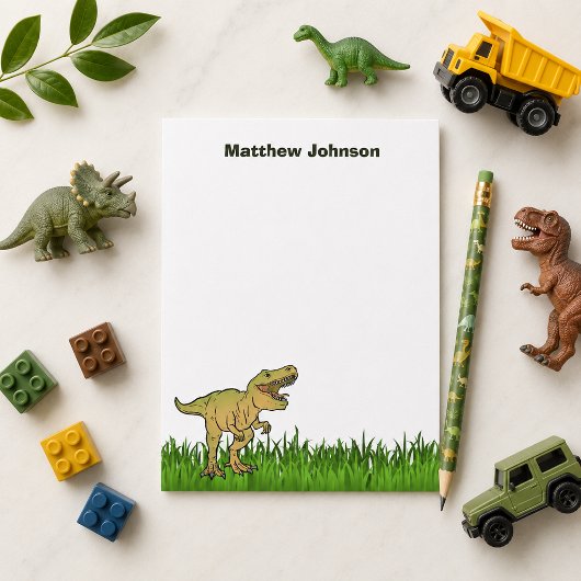 Carte De Correspondance Nom de garçon dinosaure T-Rex effrayant