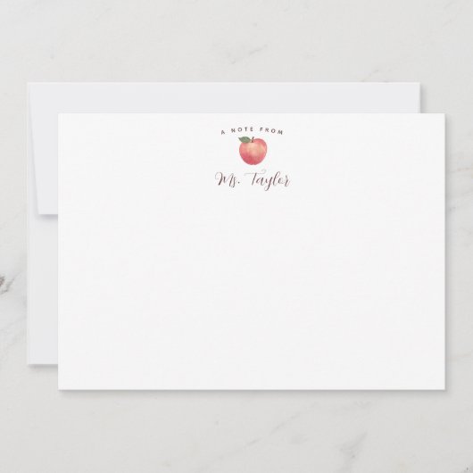 Carte De Correspondance Nom de l'enseignant fixe Apple (Devant)