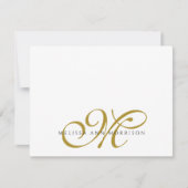 Carte De Correspondance Nom de monogramme or élégant (Devant)
