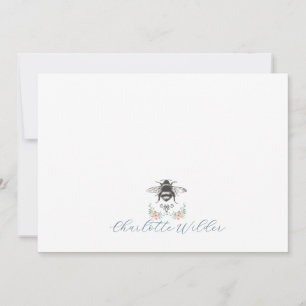 Carte De Correspondance Nom de script abeille florale