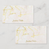 Carte De Correspondance Nom de script Gold personnalisé Marbre Calligraphi (Devant / Derrière)