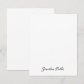 Carte De Correspondance Nom de script manuel élégant personnalisé Vertical (Devant / Derrière)