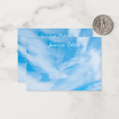 Carte De Correspondance Nom de script manuscrit Blue Sky White Nuages (Devant/Arrière en situation)