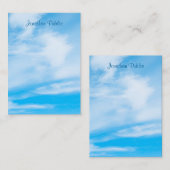 Carte De Correspondance Nom de script manuscrit personnalisé Blue Sky Clou (Devant / Derrière)