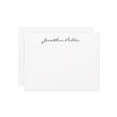 Carte De Correspondance Nom de script manuscrit Texte Chic Design simple (Devant/Arrière en situation)