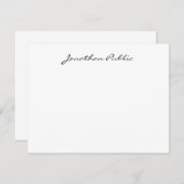 Carte De Correspondance Nom de script manuscrit Texte Chic Design simple (Devant / Derrière)