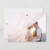 Carte De Correspondance Nom de script moderne Photo Cœur Mariage Merci (Dos)