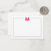 Carte De Correspondance Nom de script monogrammé Black Pink (Devant/Arrière en situation)
