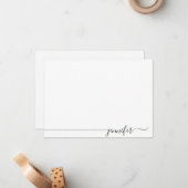 Carte De Correspondance Nom de script simple et élégant (Devant/Arrière en situation)