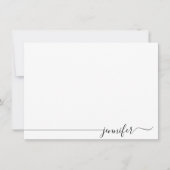 Carte De Correspondance Nom de script simple et élégant (Devant)