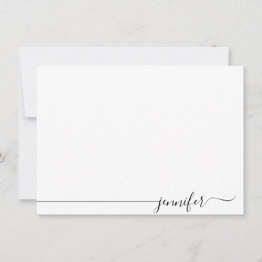 Carte De Correspondance Nom de script simple et élégant (Devant)
