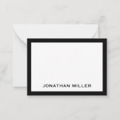 Carte De Correspondance Nom de typographie noir blanc simple (Dos)