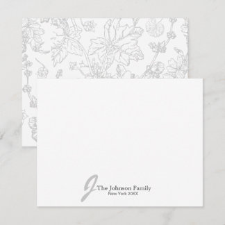 Carte De Correspondance Nom du monogramme de famille personnalisé Élégant