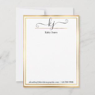 Carte De Correspondance Nom du monogramme de la fille À Partir Du Bureau