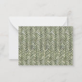 Carte De Correspondance Nom du monogramme moderne Olive Herringbone (Dos)