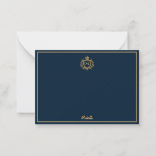 Carte De Correspondance Nom du monogramme personnalisé minimal Emblème de 