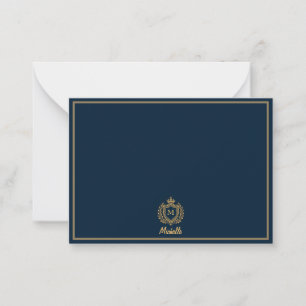 Carte De Correspondance Nom du monogramme personnalisé minimal Emblème de 