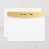 Carte De Correspondance Nom du script calqué Or Blanc Élégant (Devant / Derrière)