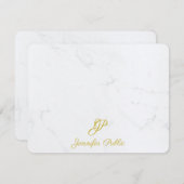 Carte De Correspondance Nom du script manuscrit d'or moderne papeterie (Devant / Derrière)