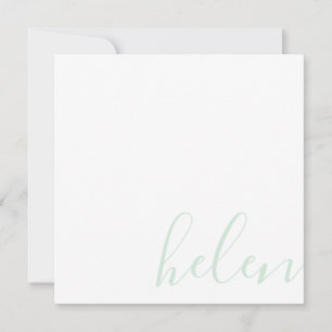 Carte De Correspondance Nom du script Pâte vert personnalisé