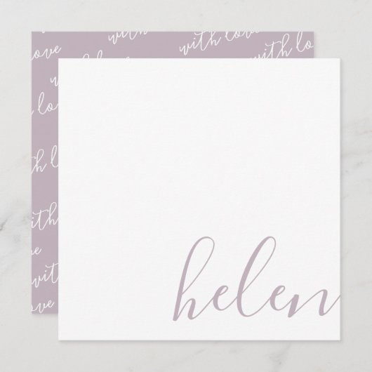 Carte De Correspondance Nom du script personnalisé Dusty Purple (Devant / Derrière)